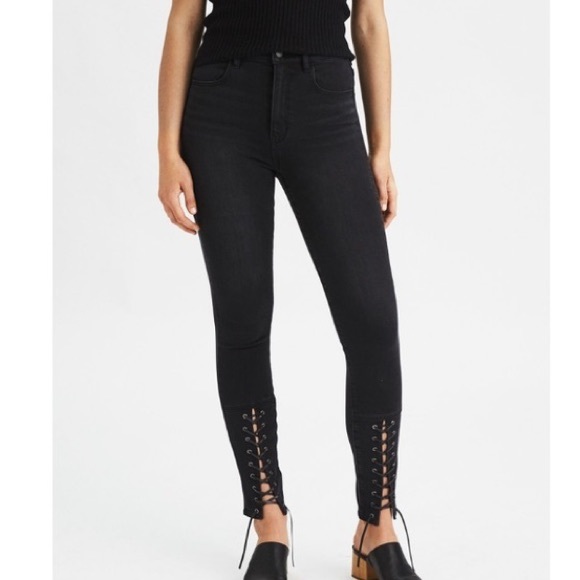 American Eagle Outfitters Denim - American Eagle Highest Rise Lace-Up Jegging Jeans